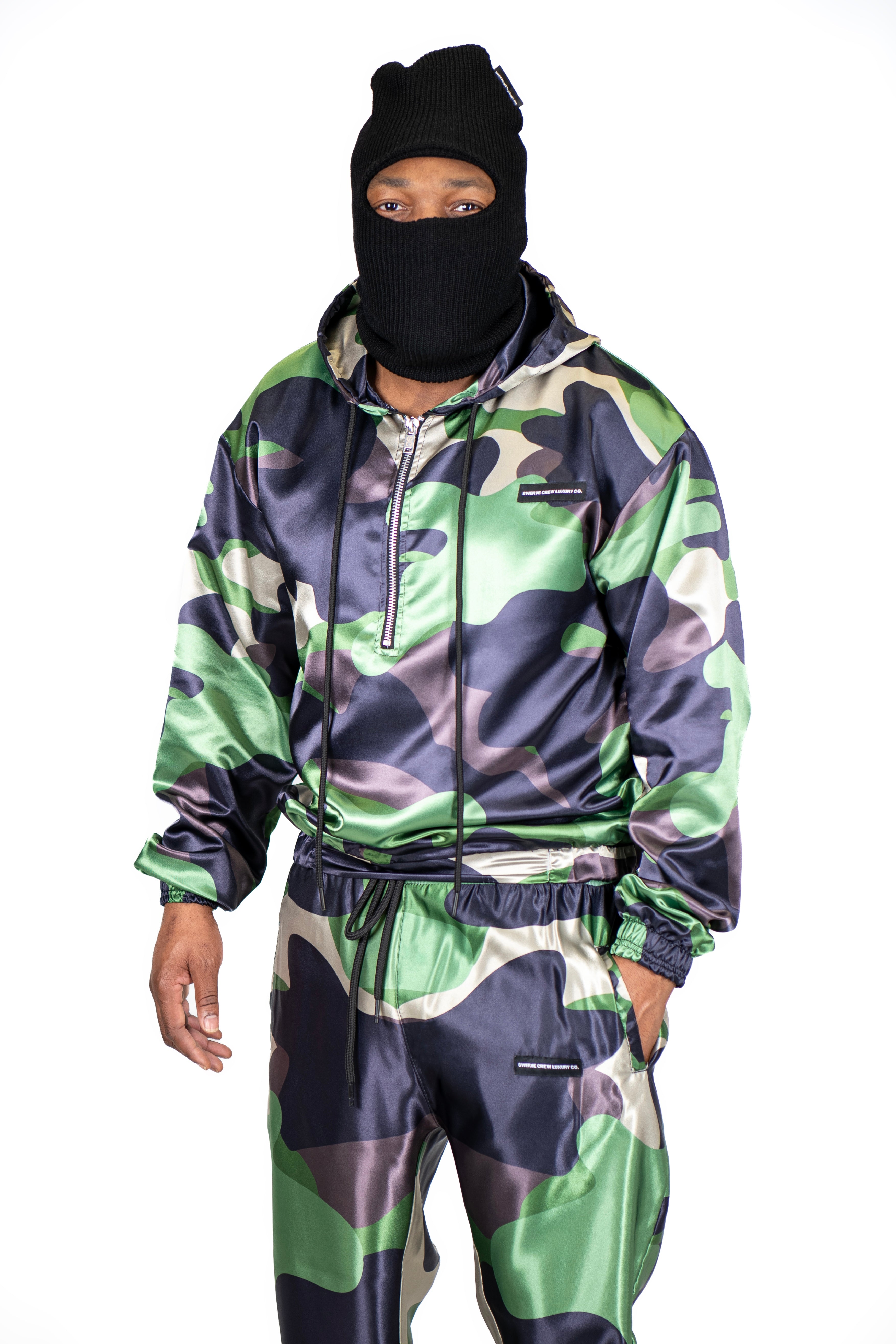 Swerve Crew Luxury Co. Silk Camo Hoodie Set
